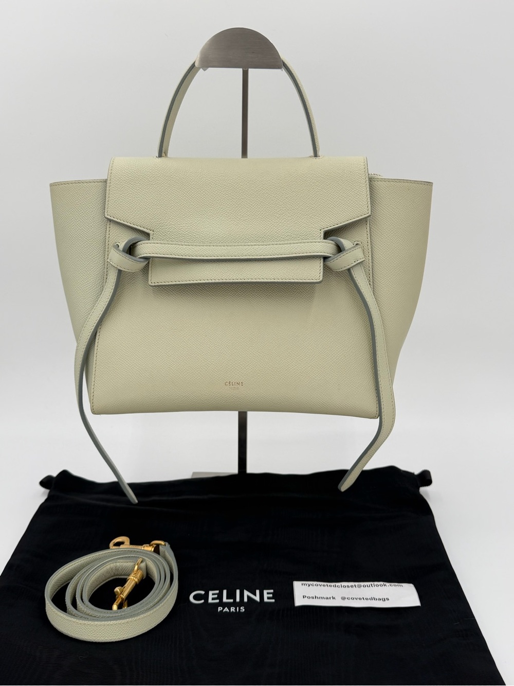 Celine “Micro Belt Bag” in Creamy Mint w/Strap, Dust Bag, and Entrupy COA